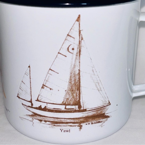 Pusser’s Rum Enamel Tin Cup Pair British Navy Virgin Islands Map Ship Schooner - Picture 7 of 7